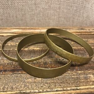 Gold express bangle bracelet set